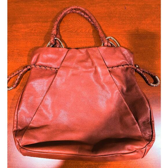 Elliott Lucca Large Soft Leather Bag with Braided Handles, Brown/Gold - Picture 3 of 10